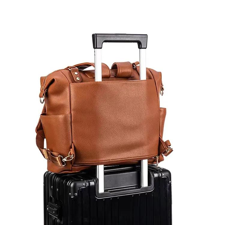 Sac à langer multifonction en cuir végan