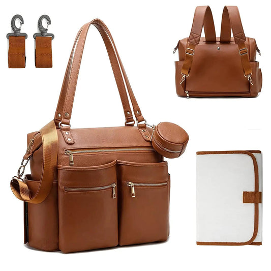 Sac à langer multifonction en cuir végan